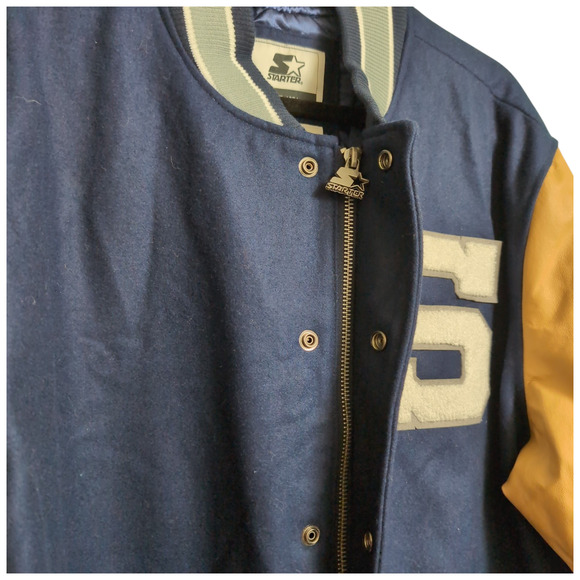 Starter Penn State Nittany Lions Letterman Varsity Wool Leather Snap Jacket XXL - Picture 5 of 15